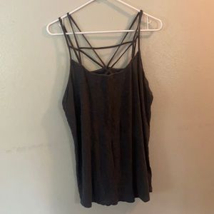 American eagle crisscross charcoal black tank top size extra large